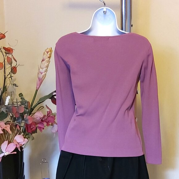 NWT Women’s Rose Burgundy Lightweight Long Sleeve Cardigan Pullover Sweater 8 10 - Picture 7 of 7